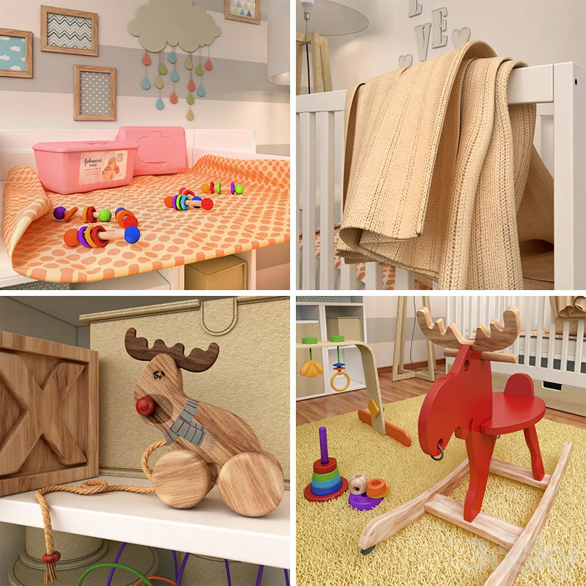 مدل سه بعدی مبلمان اتاق کودک مدرن 2 - 4