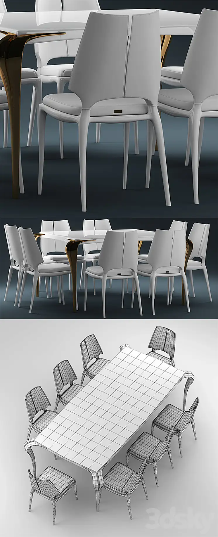 مدل سه بعدی میز ناهار خوری مدرن 40 - 6