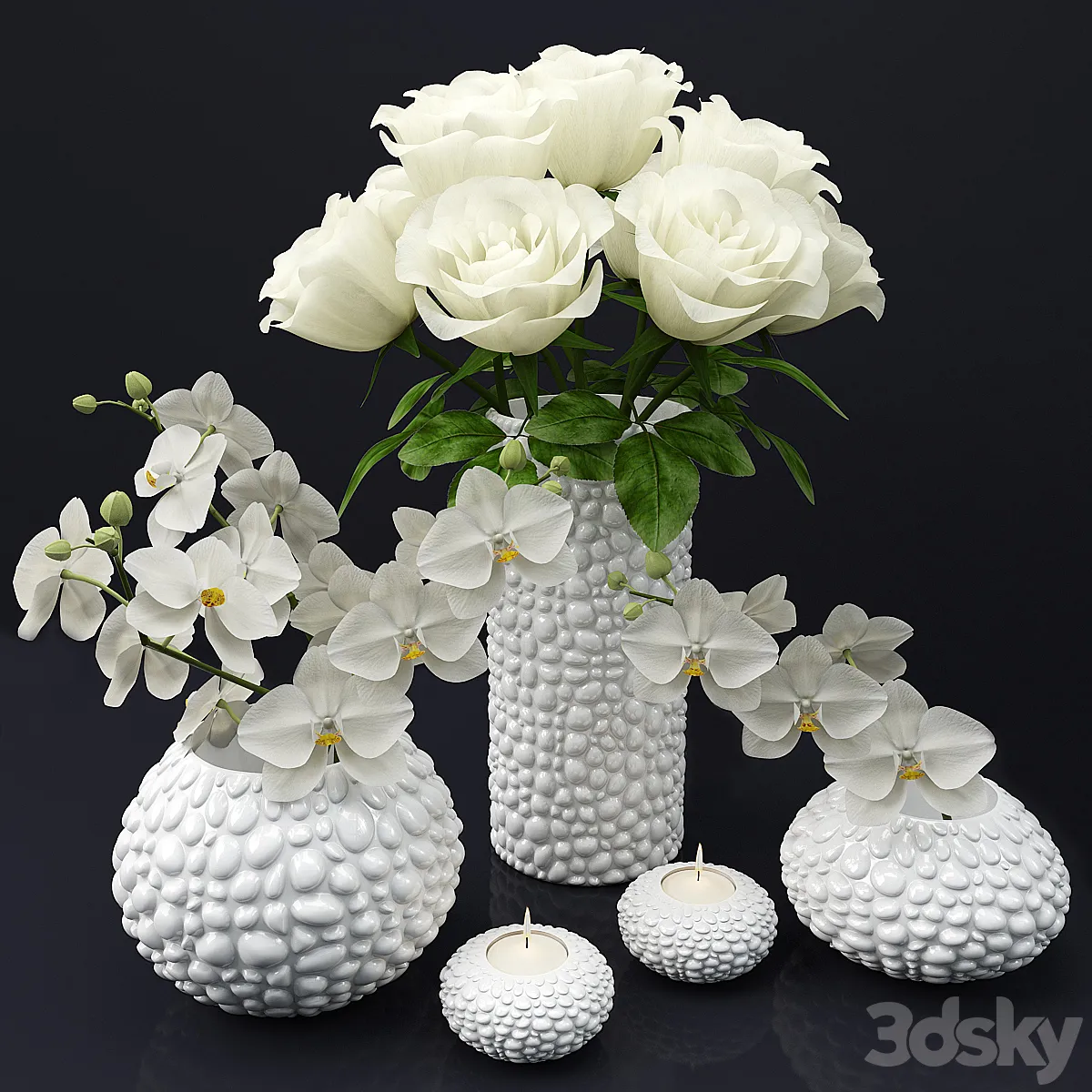 مدل سه بعدی گلدان گل مدرن 12 - 2