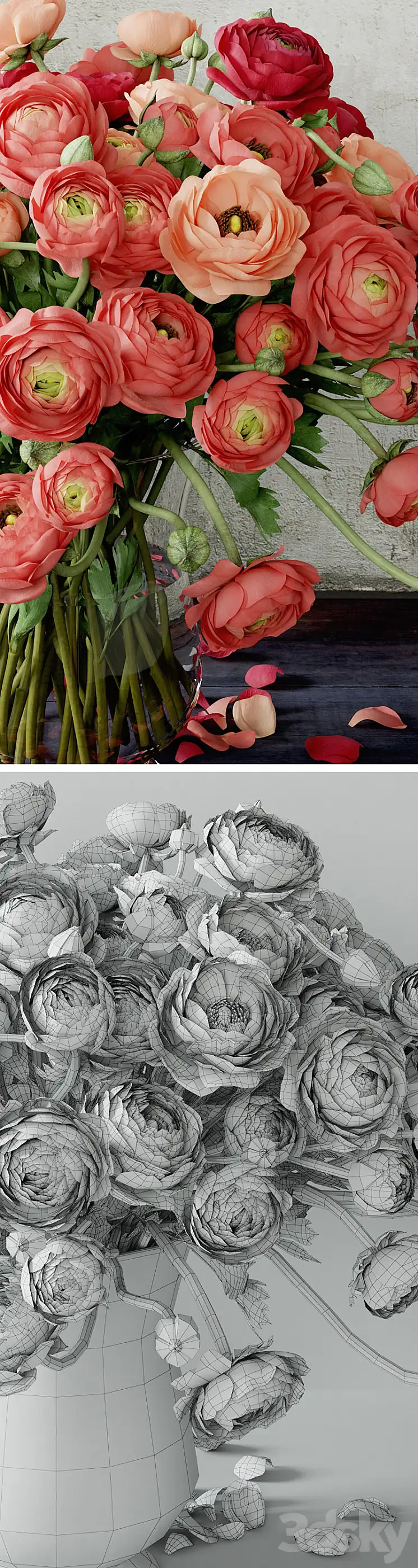 مدل سه بعدی گلدان گل مدرن 14 - 6