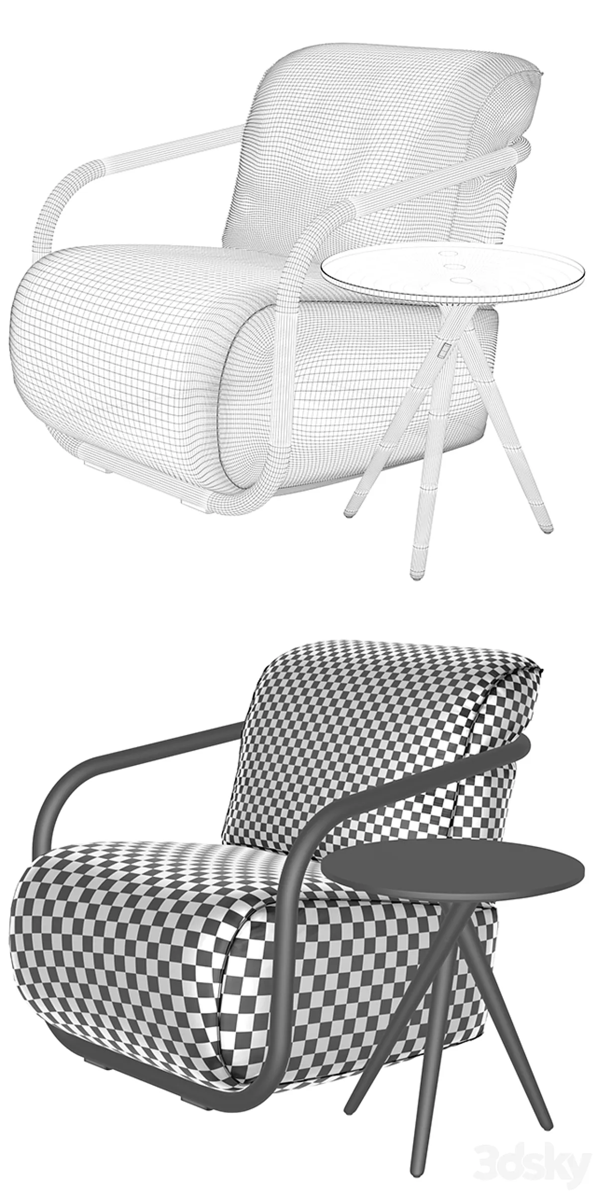 مدل سه بعدی میز و صندلی مدرن 6 - 6