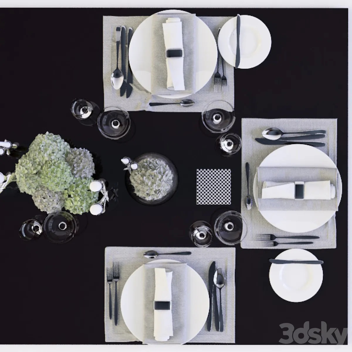 مدل سه بعدی میز غذا مدرن 2 - 6