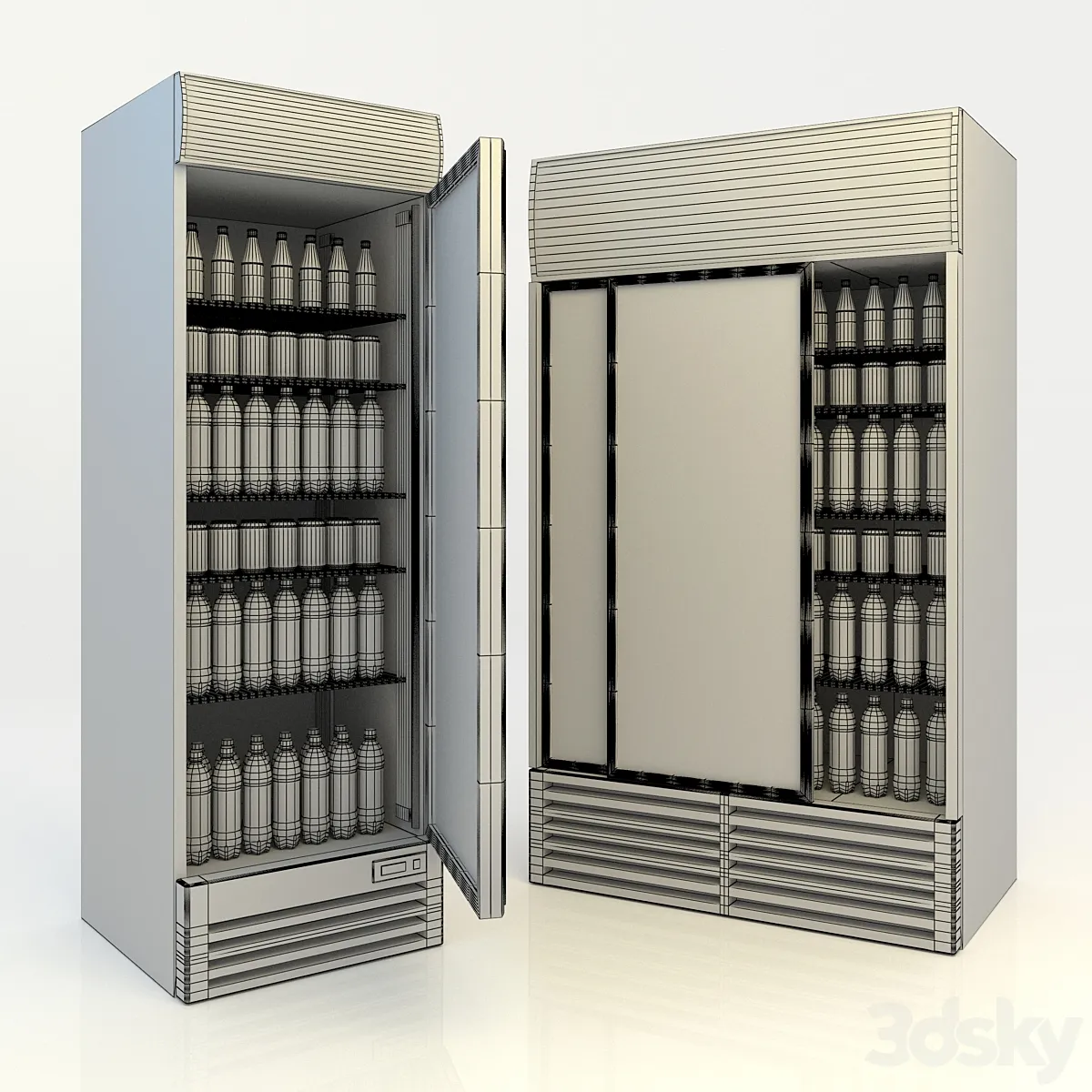 مدل سه بعدی یخچال فروشگاه 2 - 4